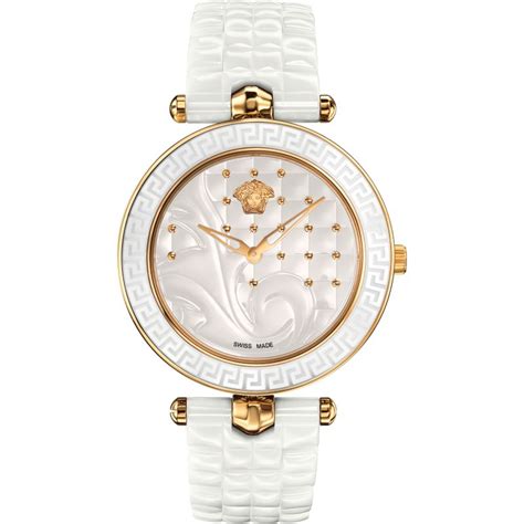 versace 40mm vanitas white ceramic watch w diamonds|versace diamond watch.